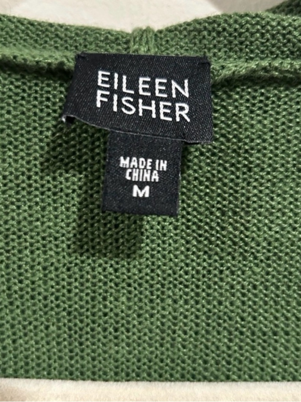 Eileen Fisher Linen Sage Green Hooded Open Front Cardigan - Picture 2 of 5